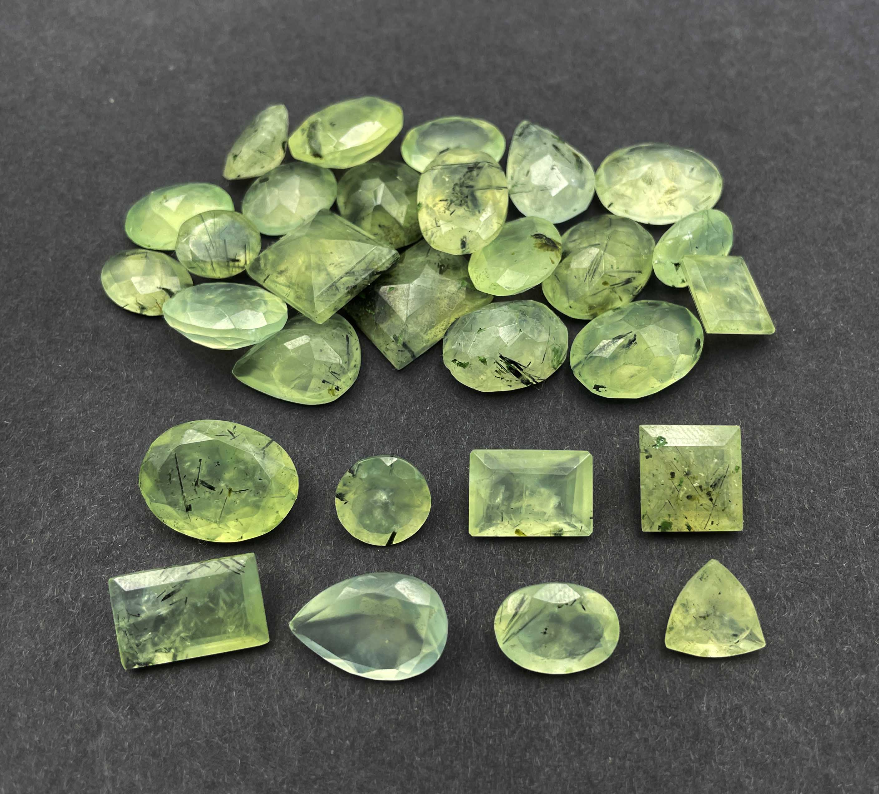 Natural Prehnite Mix Shape Cut Loose Gemstone Lot 10-12 Pcs 100 CT For Jewelry Making зелёный