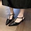 Fashion New Summer Pointed Toe Women Sandals Fashion Singbacks Mules Shoes Ladies Elegant Low Heel Stripper Party Sandals Zapatos Mujer