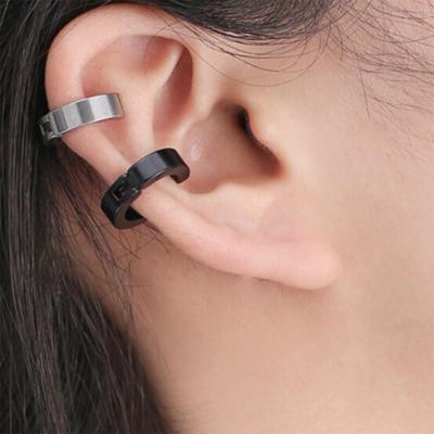 Men Women Titanium Steel Round Small Non-Pierced Ear Cuff Clip Jewelry