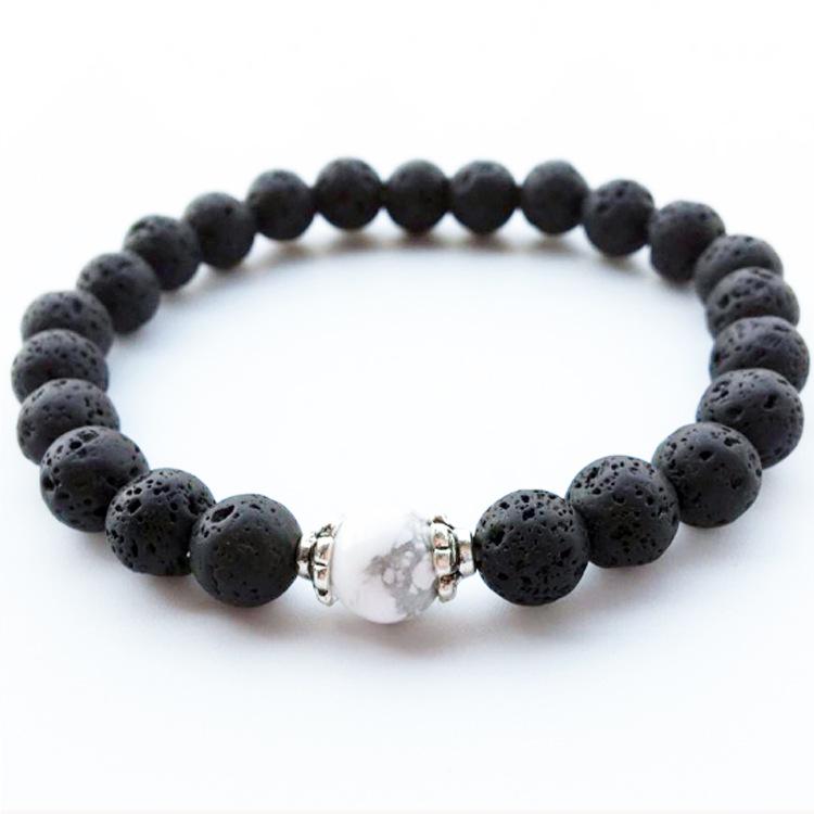 Couple's Frosted Pine Heart Magnet Bead Bracelet Set for Women - Trendy Niche Design