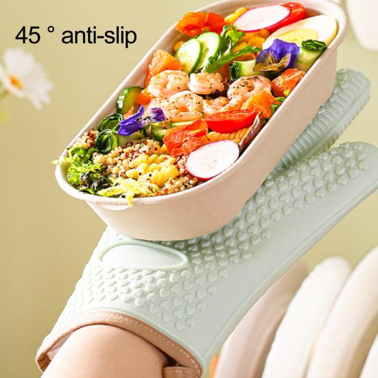1Pc Baking Glove Ultra-thick Heat-Resistant Reusable Non-slip Texture Easy to Clean Anti-scald Silicone High-Temperature Resistant Oven Baking