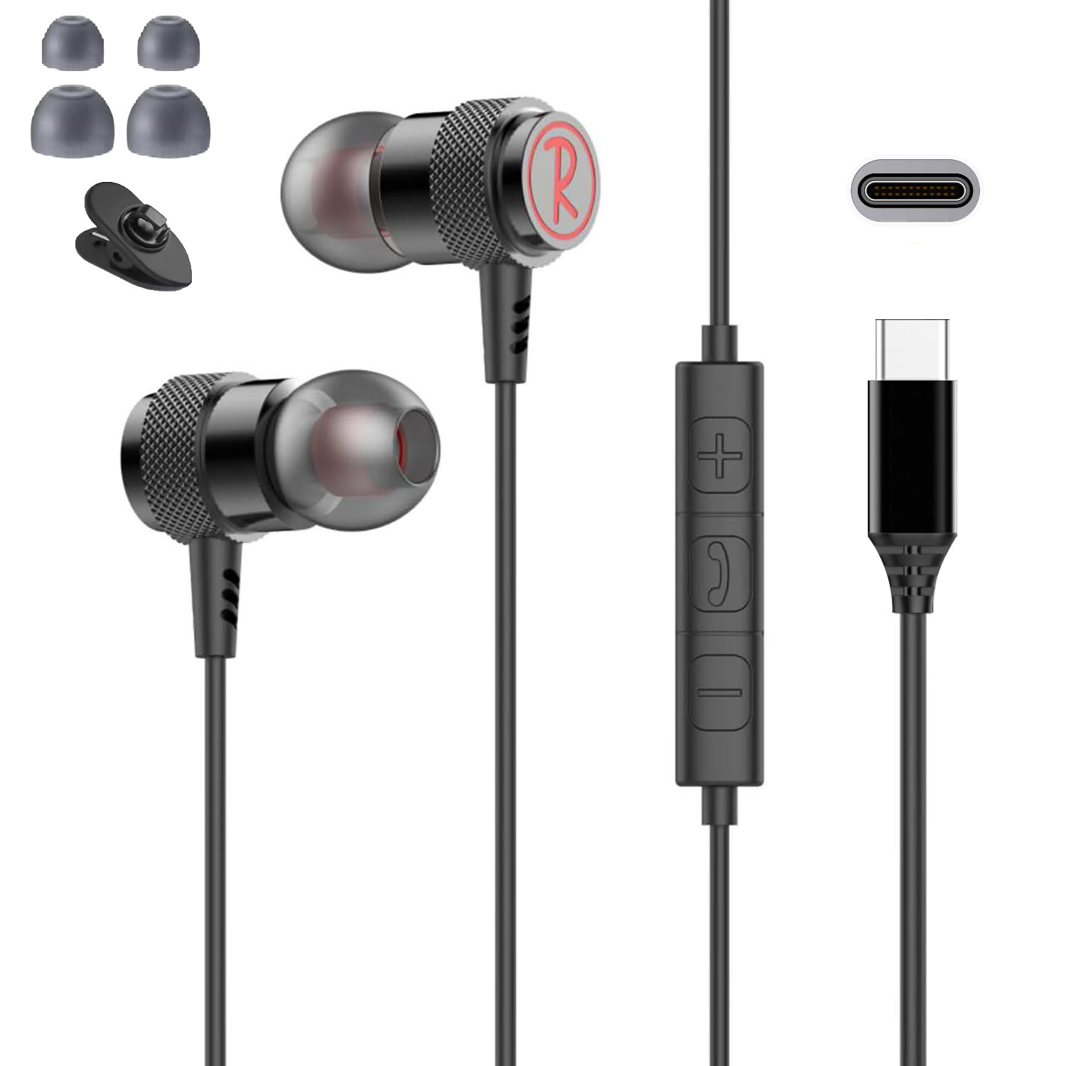 

Новые проводные USB Type C, совместимые с iPhone Hi-Fi, с пультом дистанционного управления, удобные, чистые, без задержек, глубокого типа, идеально подходят для совместимости с несколькими моделями [Продукт 2025 года] чёрный