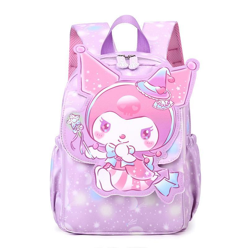 Adorable Kuromi Cartoon Kids Backpack For Kindergarten Girls Fashionable And Versatile Purple