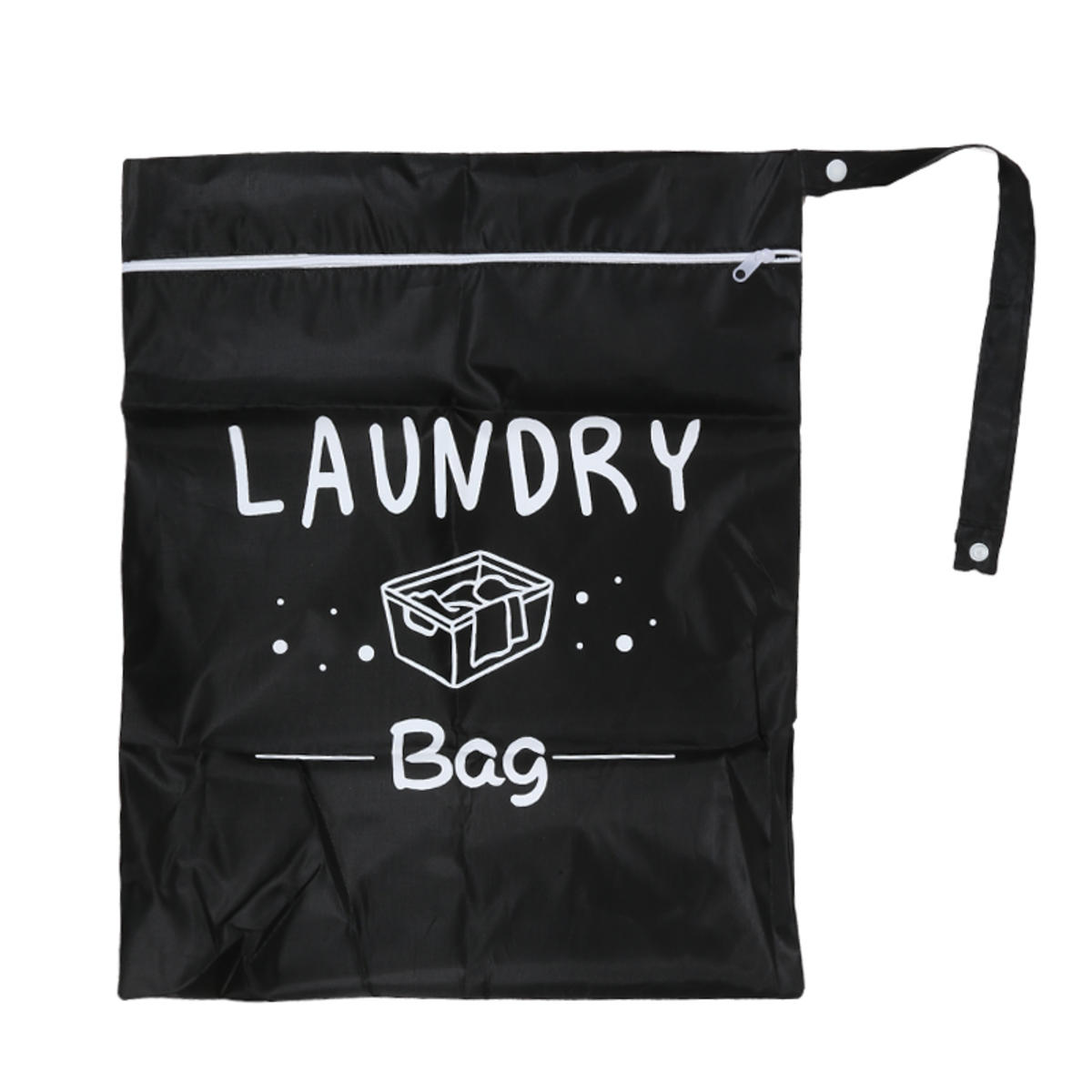 

Waterproof Travel Clothing Storage Bag Large Capacity Portable Handheld Wash pouch Zipper Oxford Cloth Laundry Bag Exercise one size чёрный