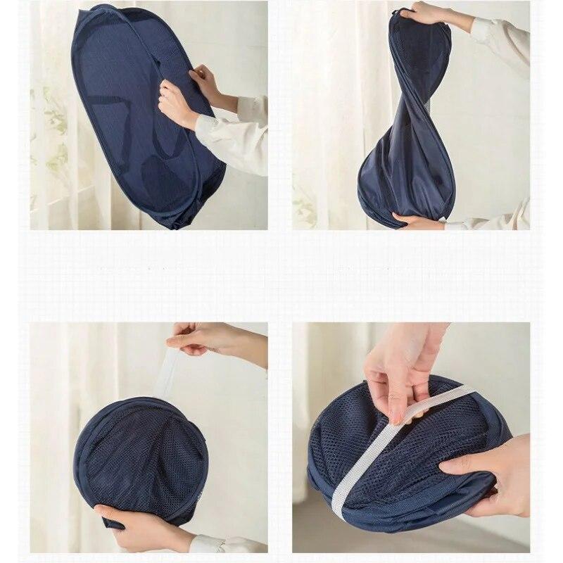 Horizontal Foldable Laundry Basket Mesh Clothes Breathable Laundrys Hamper Large Capacity Storage Baskets Home Accessories