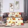 Soft BlanketsStudents Camping Bear Rilakkumas Apple Throw Blanket  Flannel Bedspread For Living Room Novelty Sofa Bed Cover