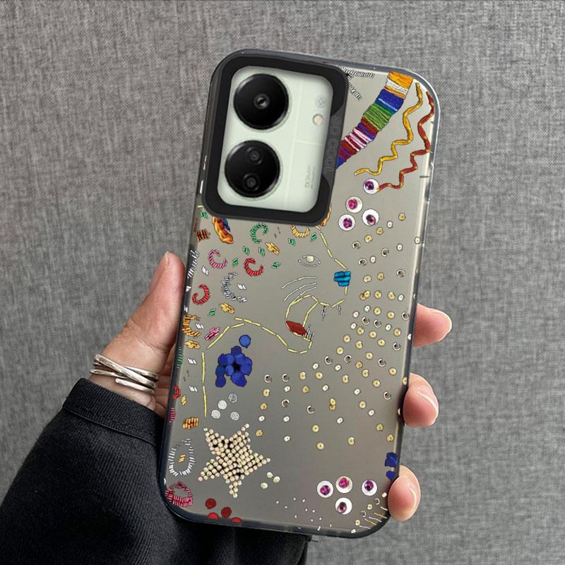 Phone Case For Xiaomi Redmi Note 14 Pro 13 12 11 10 12 13C 14C A5 A3 Shockproof Black Spider Element Animal Design Korean Cover