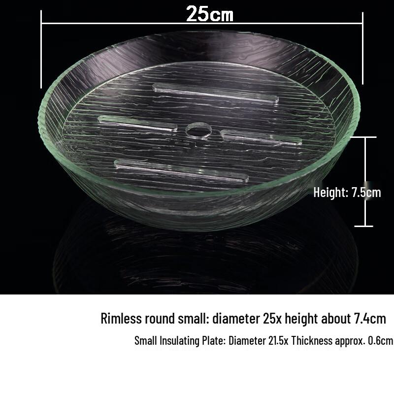Round Acrylic Ice Trough Fruit Platter with Drain Board