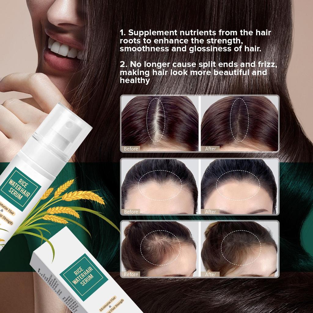 Rice Water Hair Serum Care Prevent Hair Breakage Hair Growth Prevent Hair Loss Hair Care Nourish Scalp Spray,60ml