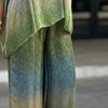 Summer Plus Size 2 Piece Sets for Women Crew Neck Short Sleeve Top Wide Leg Pants Set Casual Loose Lounge Outfits