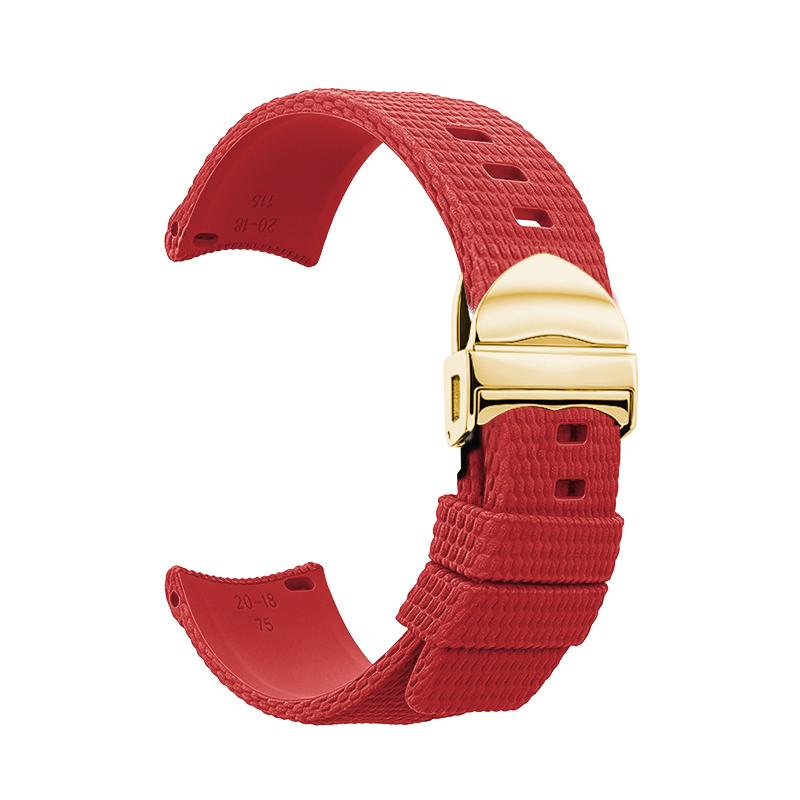 Quick-release elbow with curved fluororubber Watch strap for Tudor White Panda BLACK BAY Chronograph Monster Gold Eye M79360
