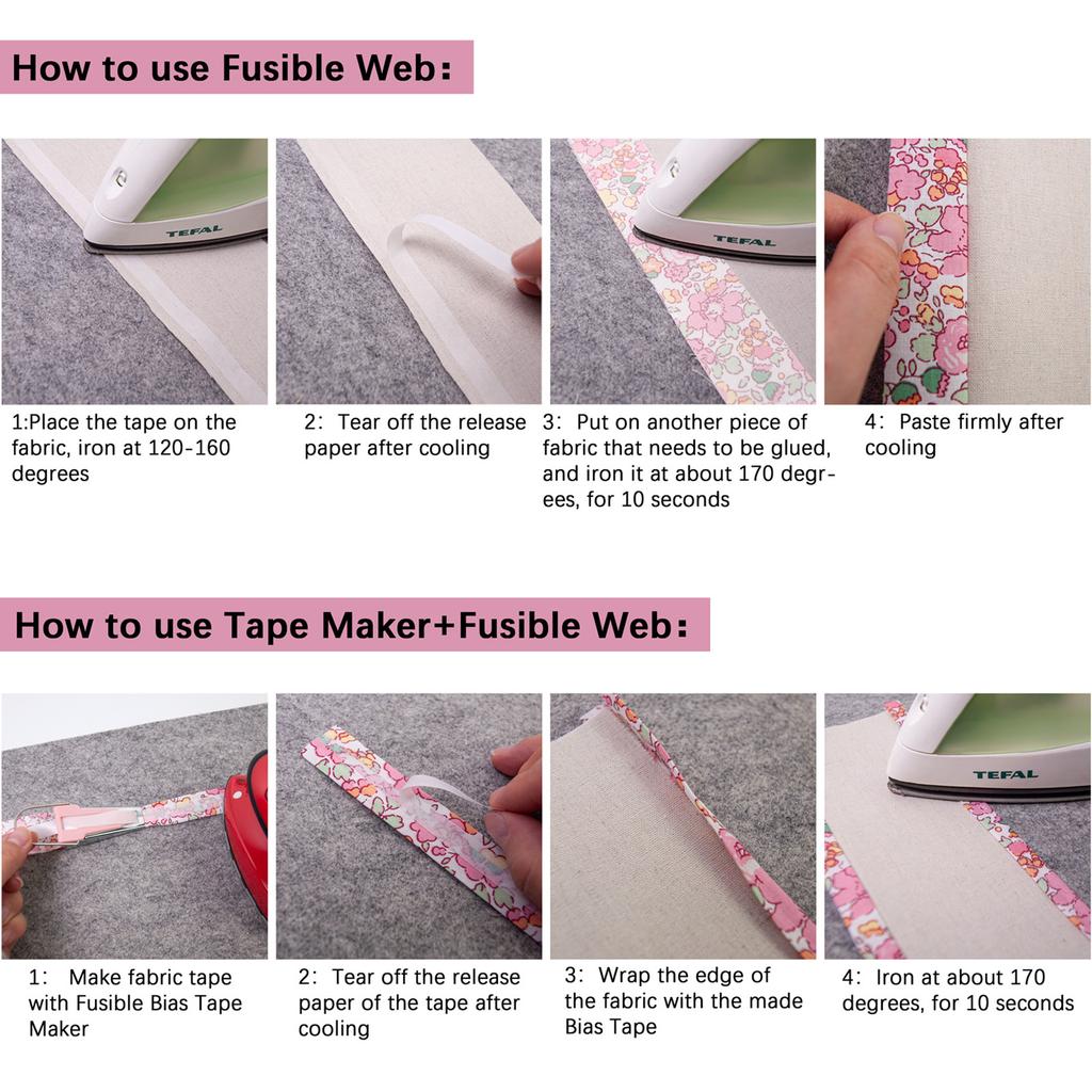 Bias Tape Maker Fabric Tape Maker Tool 6mm 9mm 12mm 18mm 25mm 5 Sizes Quilting Tool Sewing Quilting Bias Binding Maker