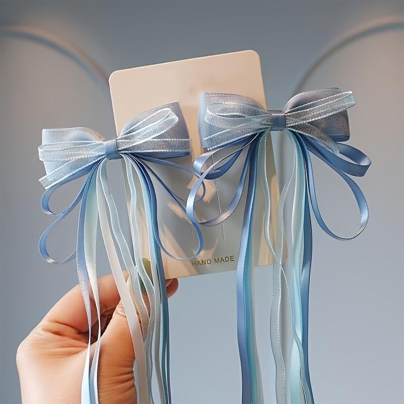 

1PC Bow Tassel Hairpin, Woven Hairline Clip, Fashionable and Versatile, Suitable for Daily Style синій