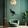 Metal Kangaroo Wall Art Rustproof Garden Sculpture Easter Yard Fence Decor