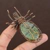 Natural Moss Prehnite Stone Handmade Copper Wire Wrap Spider Pendant 2.56" R6O56