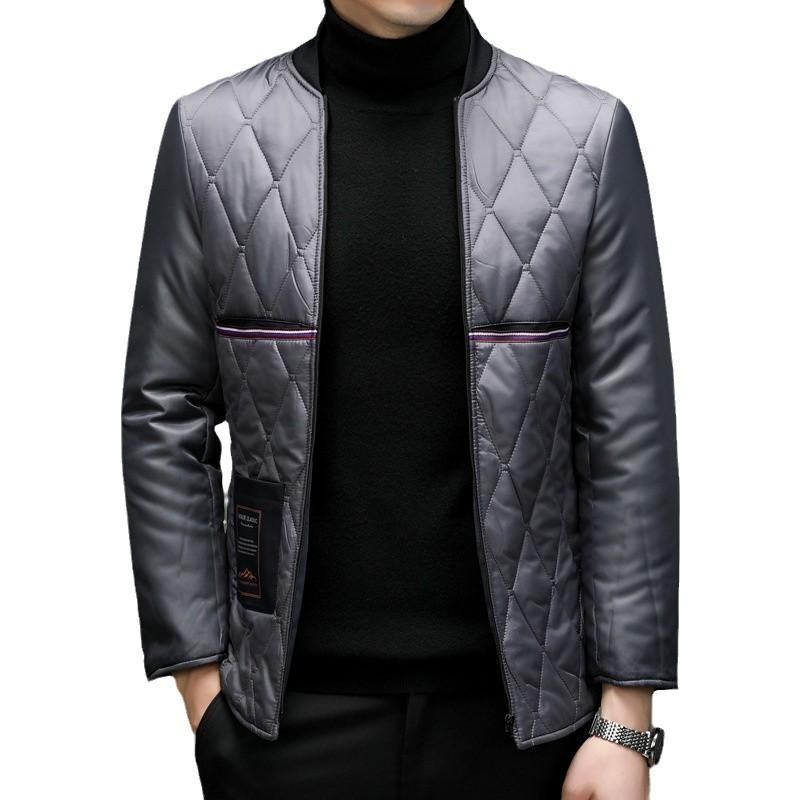 Autumn and Winter Men's Middle-aged Business Casual Jacket Lapel Removable Liner Executive Cotton-padded Jacket