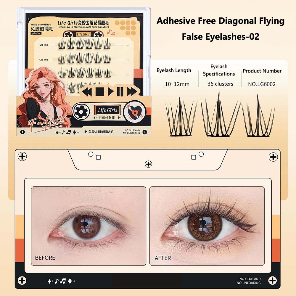 

Self-adhesive Cluster Lashes Kit Glue-free Lashes Extension Eye Makeup Tools 02