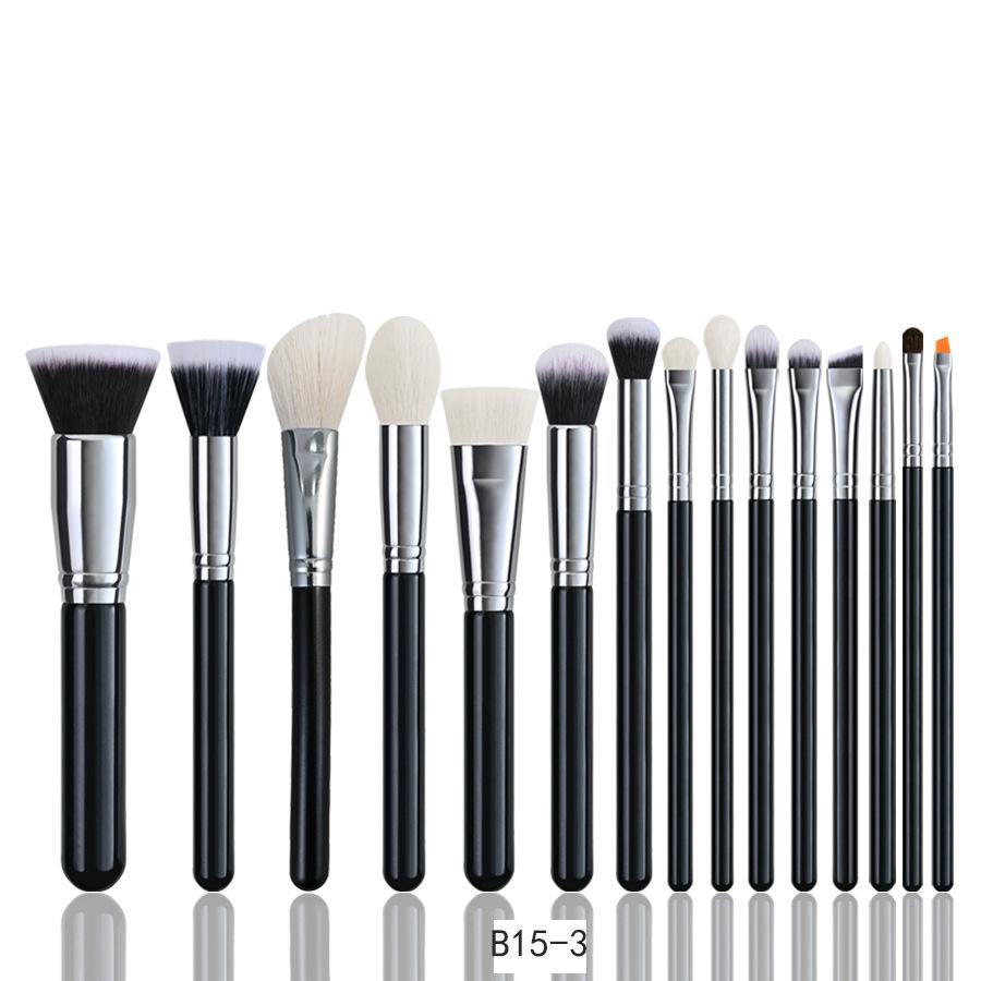 Cangzhou 15-Piece Animal Hair Makeup Brush Set: Eye Shadow & Foundation Brushes