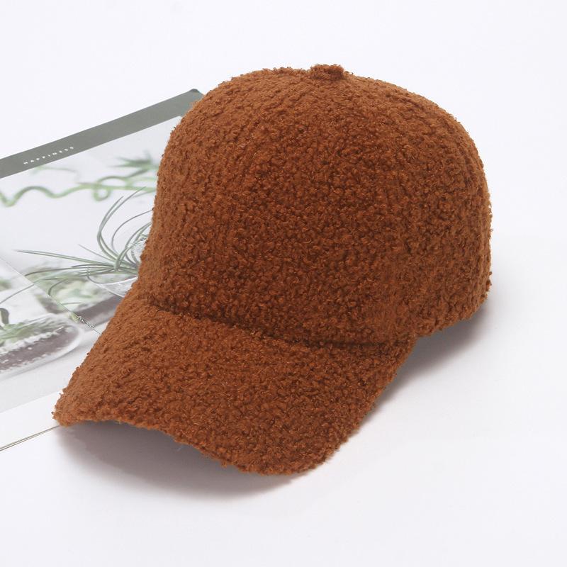 Winter Women's Plush Baseball Cap Warm In Autumn and Winter Solid Color Duck Tongue Hat