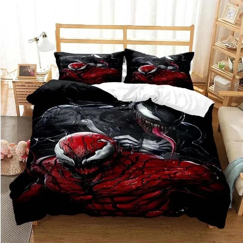 Venoms Beding Set Soft Duvet Cover Bed Linen Set Comfortable Quilt Cover Pilowcase Warm Comforter King Quen Sized Dimensions Young Boys Adult People