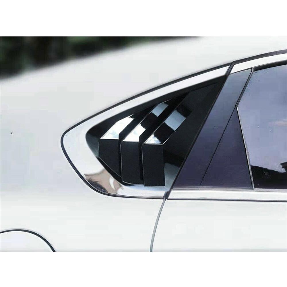 Glossy Black Rear Side Window Louver Scoop Cover Vent For 2019-2022 Kia Forte K3