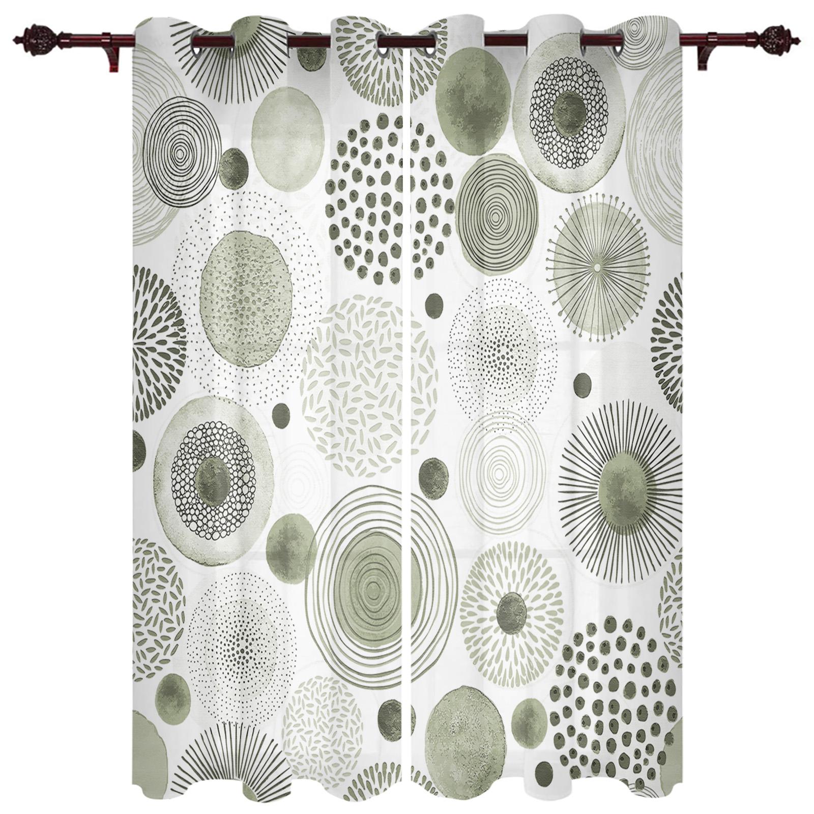 Занавеска для окна в фермерском стиле с акварельными точками и градиентом цвета морской — фото 15