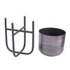 Country Living Set of 3 Iron Planters On Stands Pewter