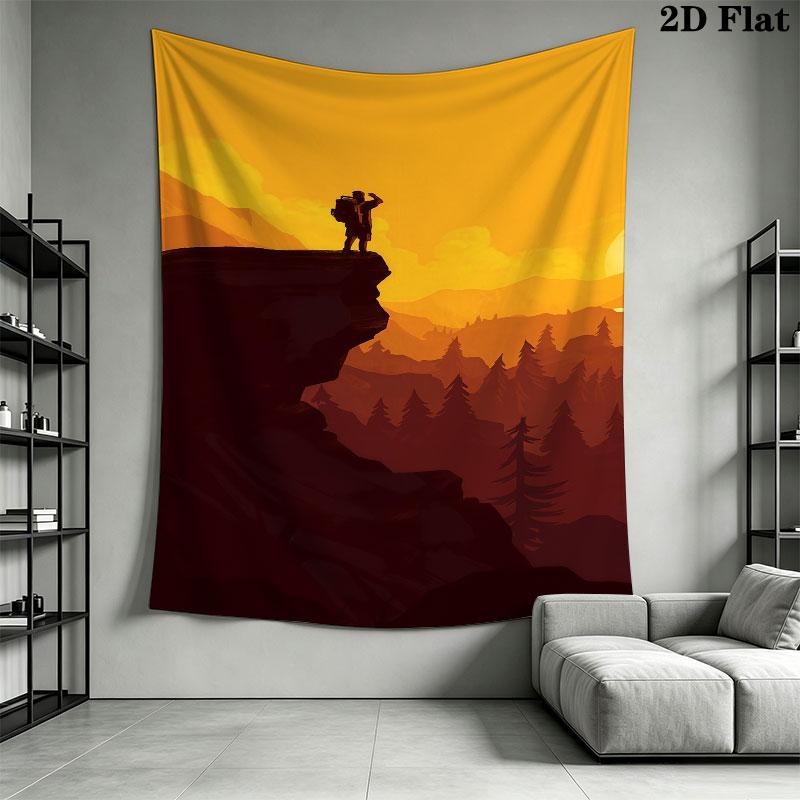 Firewatch Dawn Wall Hanging Printed Fabric Blanket Decorative Tapestries for Bedroom Living Room Home Decor