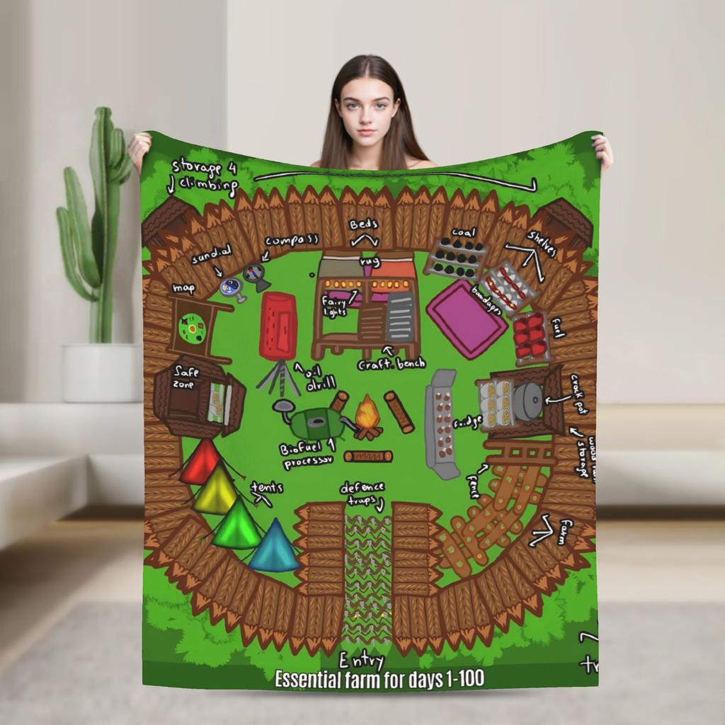 9-9 Nights in the Forest Blankets Deer Game Flannel Funny Soft Throw Blanket for Home Textile Decor