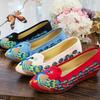 Pointed Shoes, Single Shoes, Sequined Peacock Embroidered Flowers, Ethnic Style Embroidered Cloth Shoes, Spring and Summer Low-heeled Women's Shoes