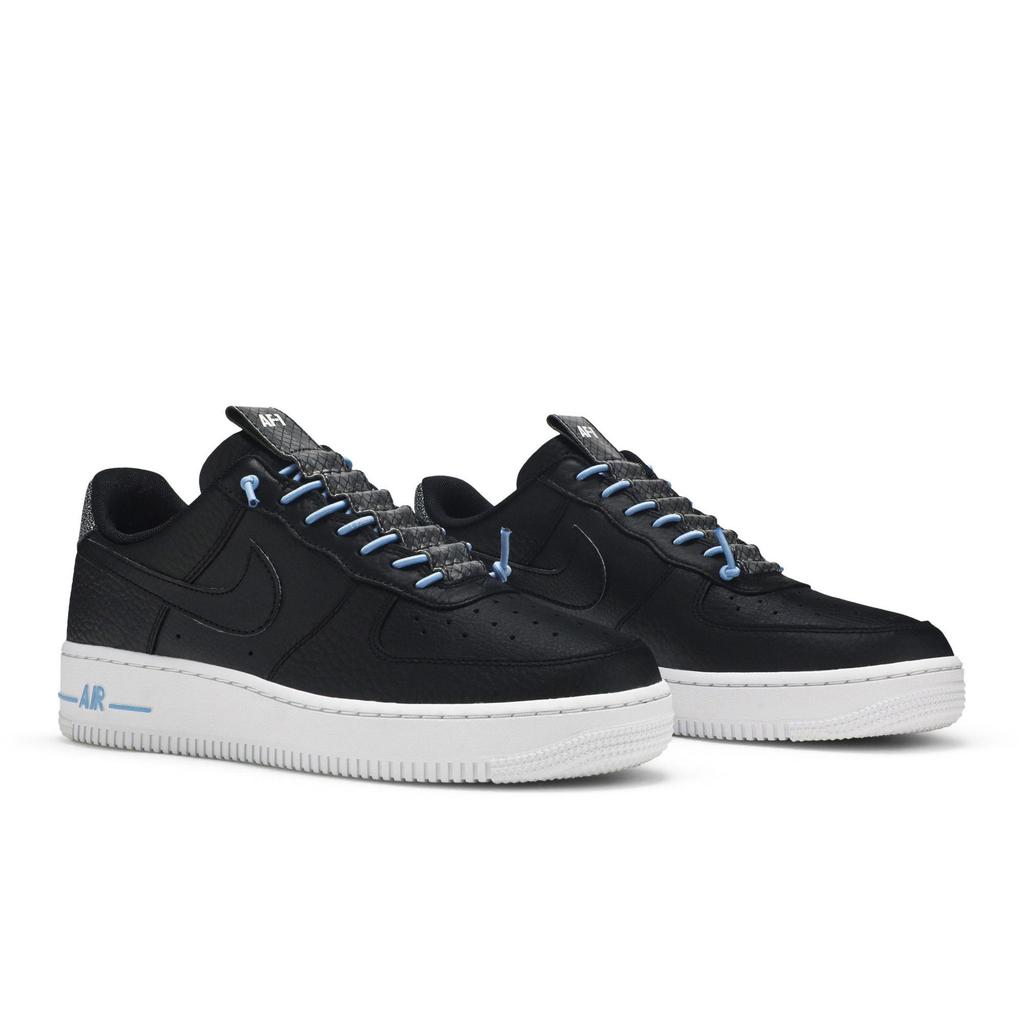 Nike Womens Air Force 1 '07 Lux 'Black Reflective' (women's sizes) Black / Light Blue / White / Black Skateboard Shoes 898889 015