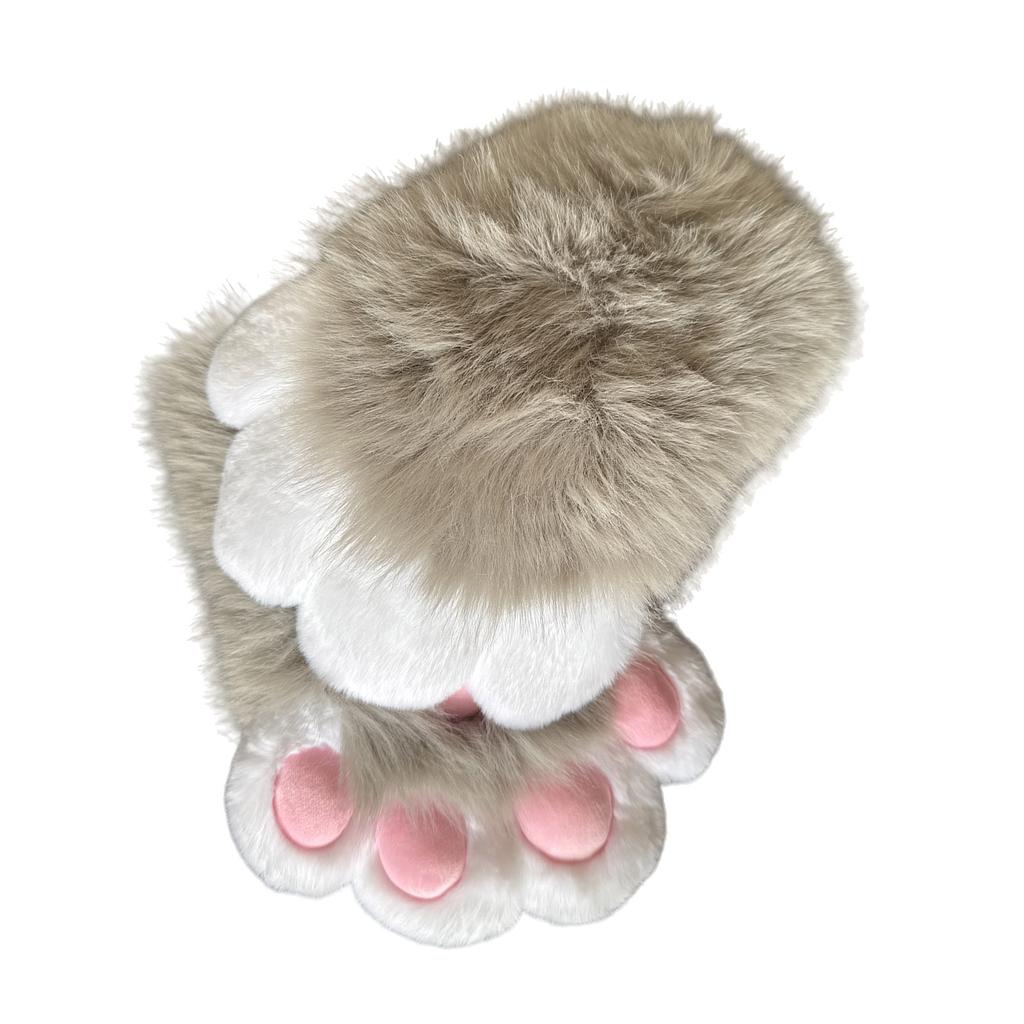 Guanti Zampe di Gatto in Pelliccia Sintetica Zampe Therian Paws Peluche Fursuit Zampe Halloween Cosplay Costume Zampe di Volpe Animale Manopola Donna Uomo