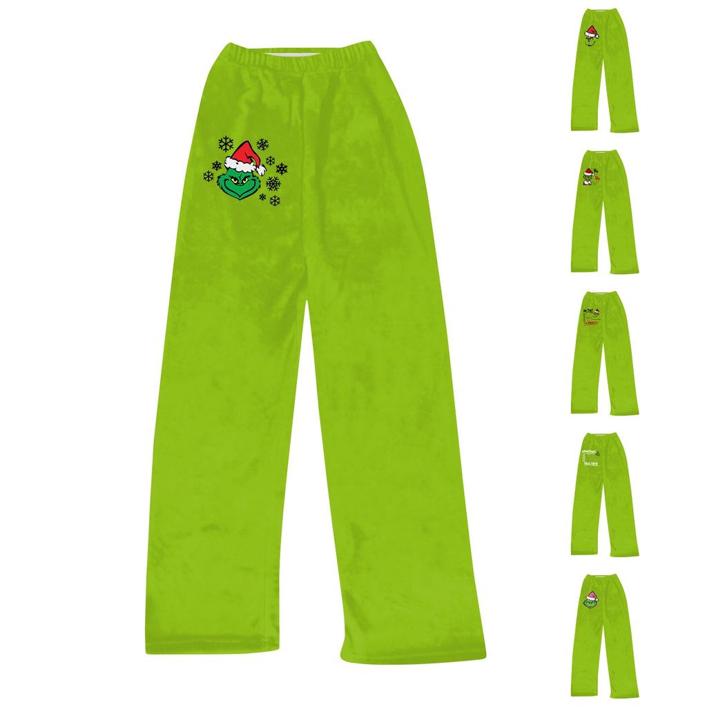 Women Winter Pants Full Length Long Trousers Printed Pants