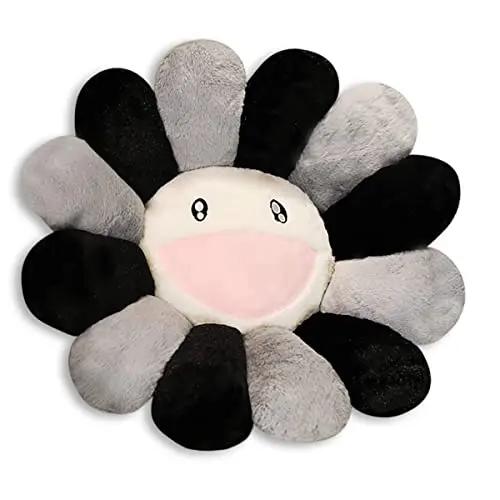 Aesthetic Sunflower Plush Cushion Rainbow Floral Decorative Pillow Cute Flower Stuffed Pillow Office Chair Back Cushion Decor
