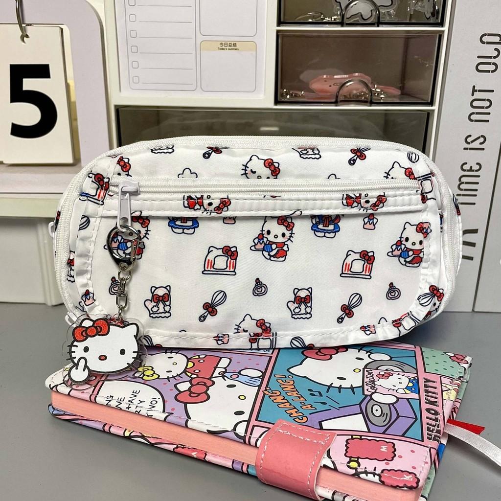 Sanrio Hello Kitty Girls Pouch With Flap Closure And Durable Polyester Material For School Use