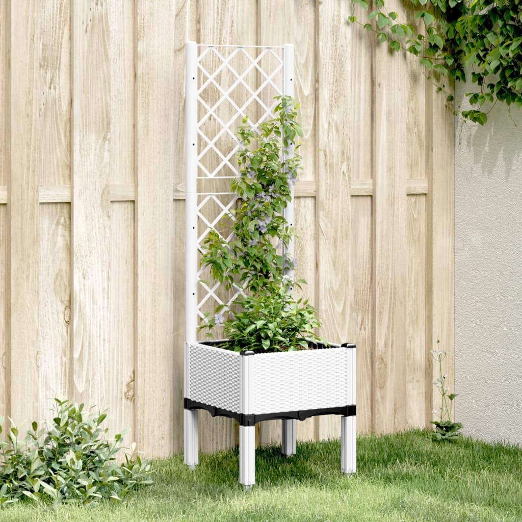 Planter with Trellis White 40x40x142 Cm PP