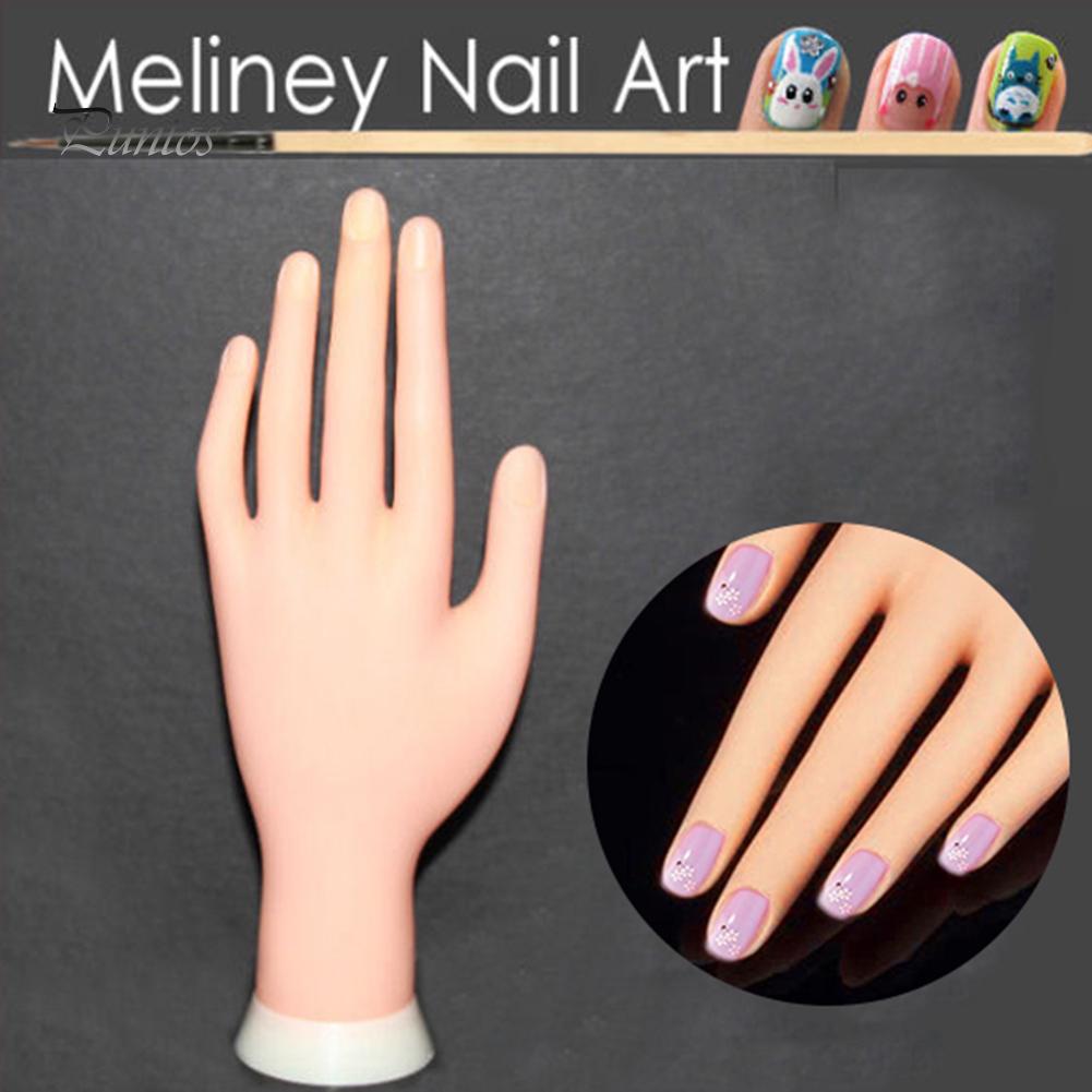 Puntos Nail Art Bendable Table Mount Soft Manicure Practice Model Training Faux Hand