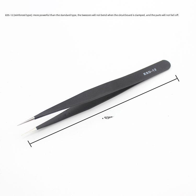 Black Stainless Steel Non-Magnetic Precision Tweezers & Small Screwdriver Set