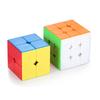 Set of 2 Magic Cubes, 2x2, 3x3, Magic Square, Pop-Proof, Brain Training, XMD, Competition Cube, Educational Toy, Ages 6+ (Stickerless Competition