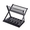 Double Layer Bowl Rack Multifunctional Dish Drying Rack Stainless Steel Dish Drainer for Kitchen Counter