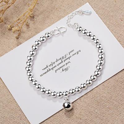 925er Sterlingsilber Glockenkette Perlenarmband Minimalistischer Europäischer Stil Schmuck für Damen