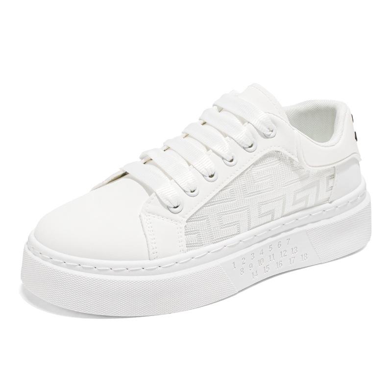 Men'S Shoes Breathable Hollow Mesh Shoes Little White Shoes Men'S Trend Thick-Soled Sports And Leisure Board Shoes Men