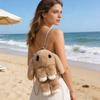 Plush Cartoon Rabbit Shaped Crossbody Bag Soft Faux Fur Rabbit Shoulder Bag Fluffy Cute Bunny Sling Bag for Women Girls