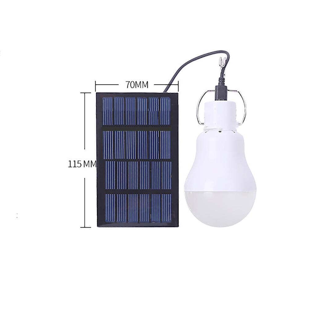 1× Portable Solar Panel Powered LED Light Bulb Camping Tent Lamp Indoor Outdoor