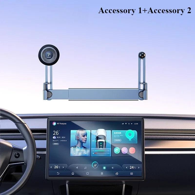 Oatsbasf Dual-position Car Screen Phone Holder Stand Aluminum Adjustable for Tesla Model 3 Highland Y Universal Car Accessories