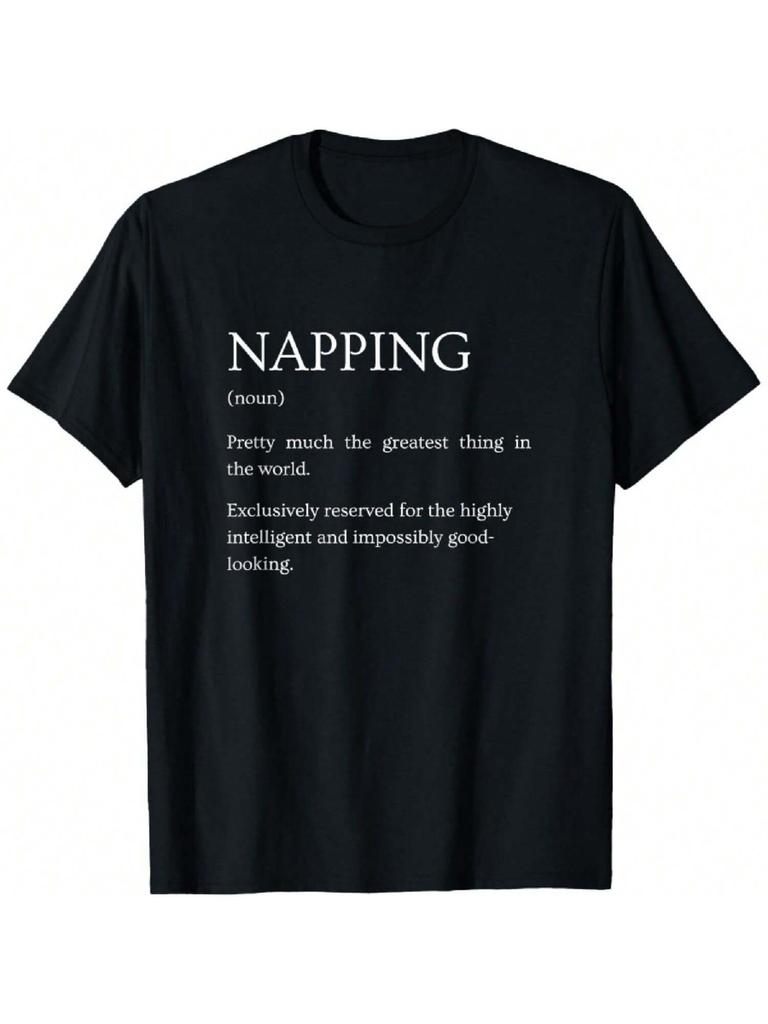 Napping Definition - Funny Sarcastic Napping Explanation Unisex-Adults T-Shirt Black Small