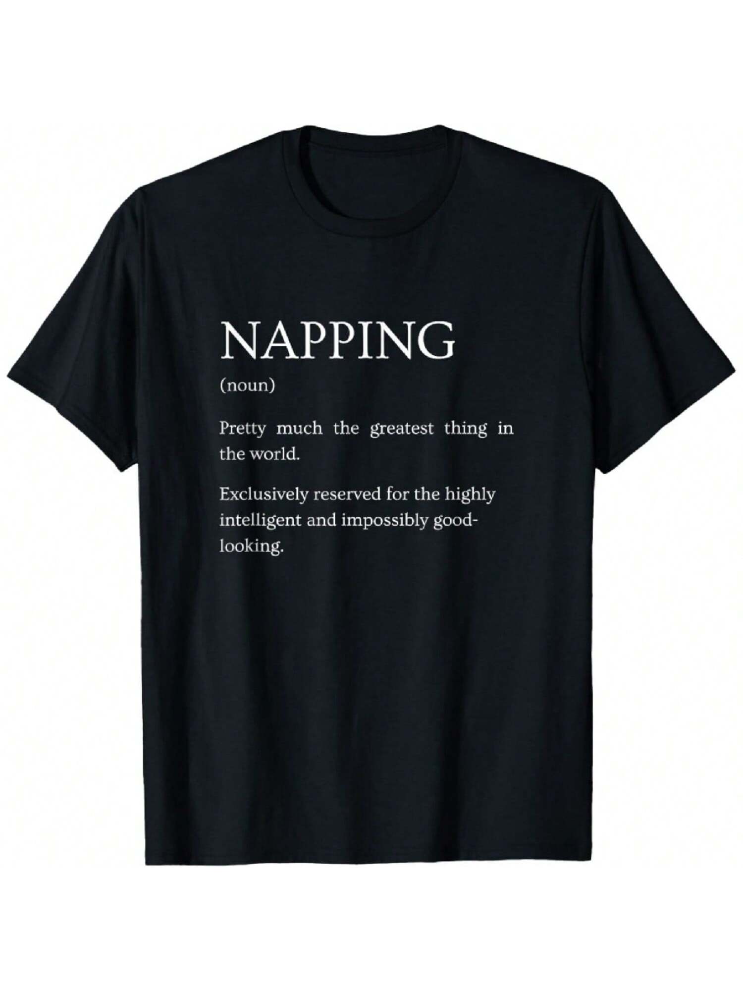 Napping Definition - Funny Sarcastic Napping Explanation Unisex-Adults T-Shirt Black Small S разноцветный