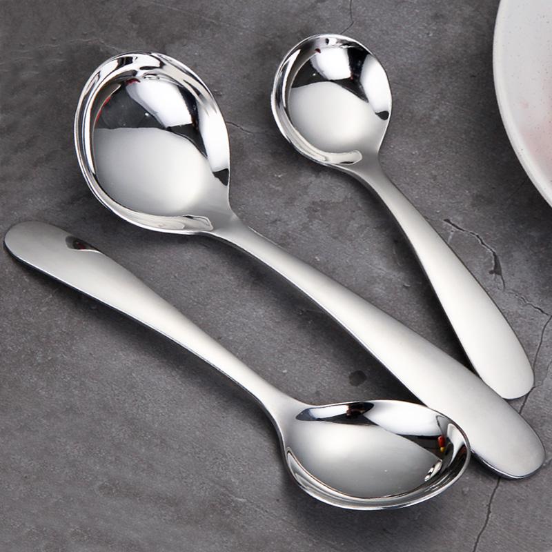 Vertiefter Haushalts-Suppenlöffel aus 304 Edelstahl mit langem Griff, großem Kopf und kleinem, tiefem Design