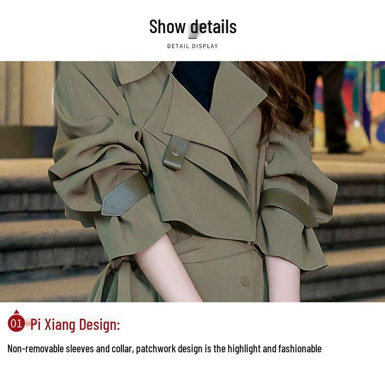 2025 Petite High-End Korean Style Trench Coat – Short Spring/Autumn Fashion