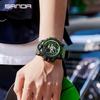 SANDA Men's Multi-function Dual Display Waterproof Sports Alarm Watch